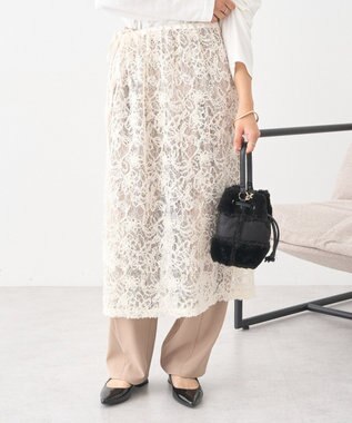 earth music&ecology モールレースラップスカート Ivory
