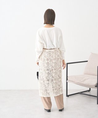 earth music&ecology モールレースラップスカート Ivory