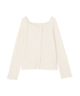 earth music&ecology 【予約】アシメ釦ツイストテレコカットソー アイボリー