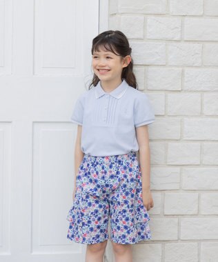 組曲 KIDS 【150-170㎝】ストレッチカノコ ポロシャツ サックスブルー