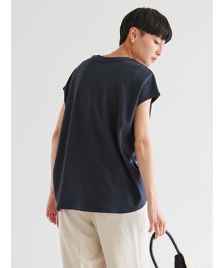 AMERICAN HOLIC キレイＣｏｔｔｏｎフレンチスリーブカットプルオーバー Navy