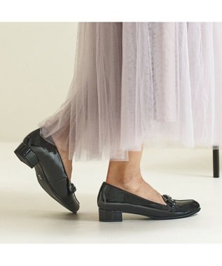 ing <ing>【WEB限定】【レイン対応】ヒールアップビットローファー ブラックエナメル