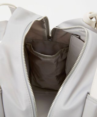 TOPKAPI 【Breath TOPKAPI】【撥水】ツヤ ナイロン レザーハンドル ミニ リュック ライトグレー