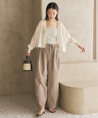 AMERICAN HOLIC ウォッシャブルショート丈シアーカーディガン Ivory