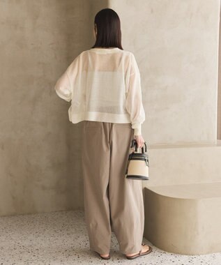 AMERICAN HOLIC ウォッシャブルショート丈シアーカーディガン Ivory