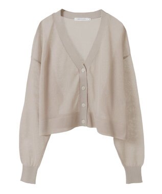 AMERICAN HOLIC ウォッシャブルショート丈シアーカーディガン Light Beige