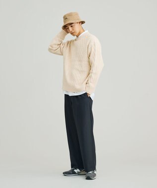 J.PRESS YORK STREET 【UNISEX】アランケーブル クルーニット ホワイト系