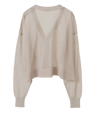 AMERICAN HOLIC ウォッシャブルショート丈シアーカーディガン Light Beige