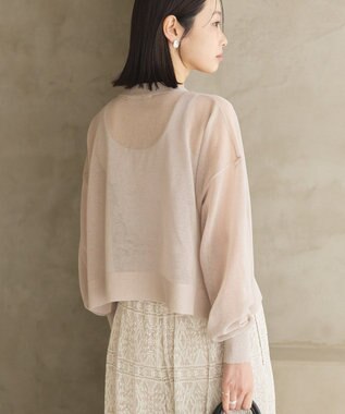 AMERICAN HOLIC ウォッシャブルショート丈シアーカーディガン Light Beige