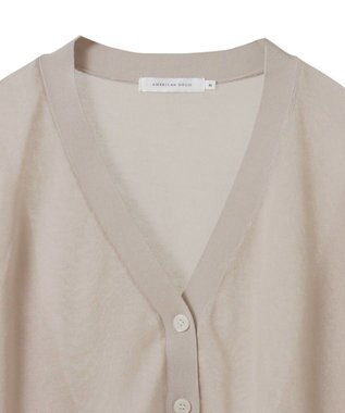 AMERICAN HOLIC ウォッシャブルショート丈シアーカーディガン Light Beige