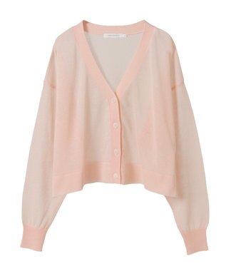 AMERICAN HOLIC ウォッシャブルショート丈シアーカーディガン Peach