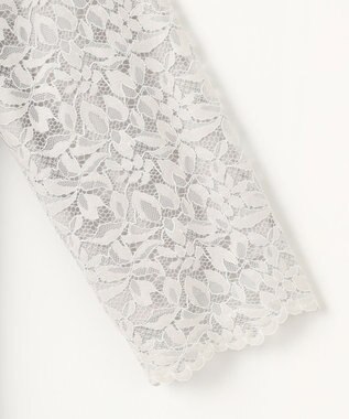 J.PRESS LADIES L 【洗える】ノルディス2wayジョーゼット レース袖 ワンピース ライトグレー系