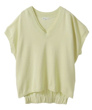 CRAFT STANDARD BOUTIQUE バックギャザーＶネックニットベスト Light Yellow