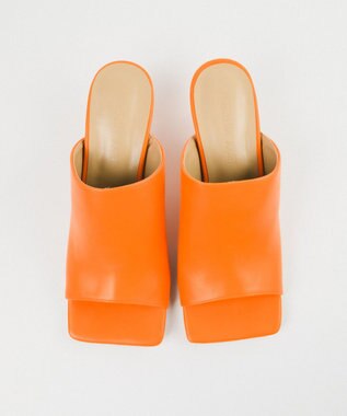 BONTRE 【PRECIEUX JOUET/プレシュウジュエ】ワイドスクエアスカルプチャーヒールミュール/019PJ オレンジ