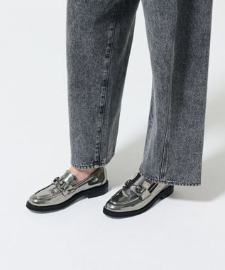 GRACE CONTINENTAL LUCA GROSSI メタルビットローファー シルバー
