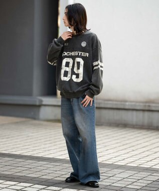 WEGO 【ユニセックス着用ITEM】ケミカルウォッシュナンバリングプルオーバー ブラックその他