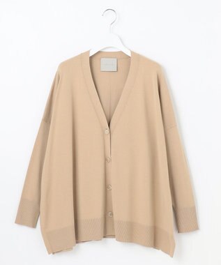 UNFILO スタイルアップニット カーディガン キャメル系
