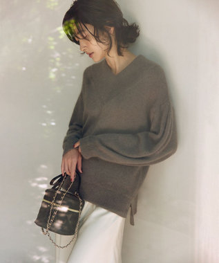 組曲 【WEB限定】サテンナロー スカート アイボリー系