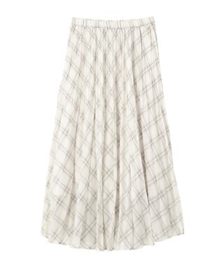 AMERICAN HOLIC 【選べる丈】チェックシアープリーツスカート Ivory