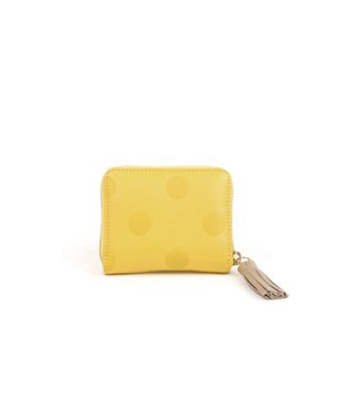 UNBILLION ペルケ perche / ドット型押し・ジャバラカードウォレット イエロー