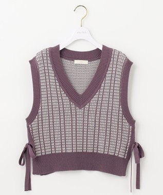 ANY SIS 【2SET】ニットベスト×チュニック ブラウス モーブ系