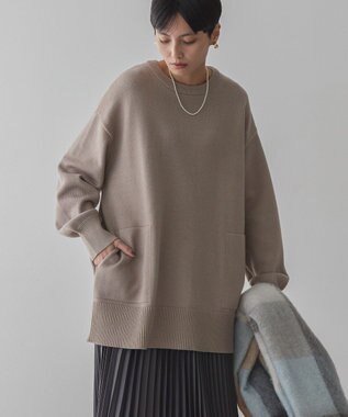 AMERICAN HOLIC サイドポケットロングニットプルオーバー Mocha