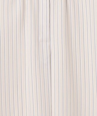 J.PRESS LADIES シアーストライプチェック フレンチスリーブ バンドカラー カットソー ベージュ系1