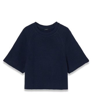 JOSEPH 【洗える】リネンブレンド　ショートスリーブニット Navy