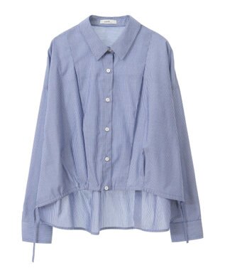 earth music&ecology ＴＲキュプラドロストシャツ Stripe Navy