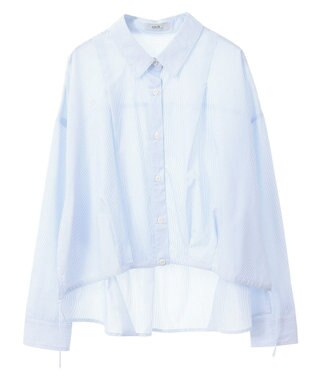 earth music&ecology ＴＲキュプラドロストシャツ Stripe White