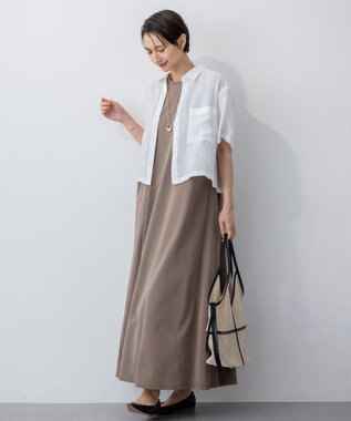 23区 L 【Oggi7月号掲載/洗える】LIBECOリネン クロップド デザイン シャツ ホワイト系