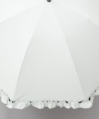 AURORA 【WEB・直営店限定】フリル晴雨兼用傘（1段スライドショート） ホワイト