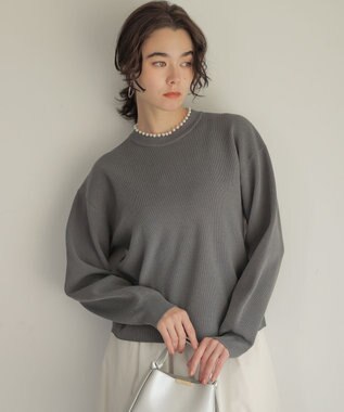 組曲 【先行予約・WEB限定】パール釦畦ニット プルオーバー