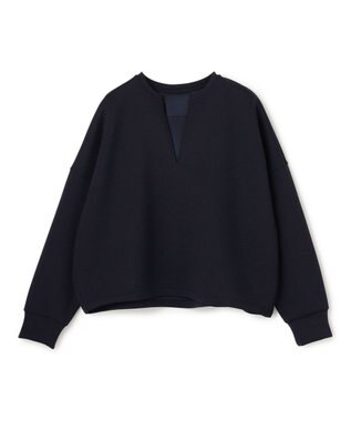 UNFILO BEAUTY FORM JERSEY キーネック トップス ネイビー