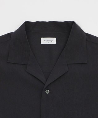 WEGO クレープオープンカラーシャツ（SS） ブラック中濃色