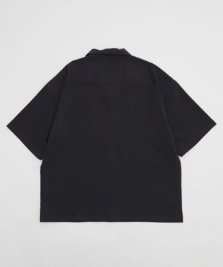 WEGO クレープオープンカラーシャツ（SS） ブラック中濃色