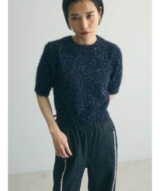 Green Parks ａ．ラメシャギーニットプルオーバー Navy