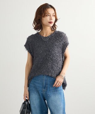 Green Parks ・ｓｗｉｎｇ　ｂｙ　チュールヤーンワイドプルオーバー Charcoal Gray