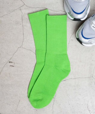 WEGO 底パイルカラーリブソックス グリーン