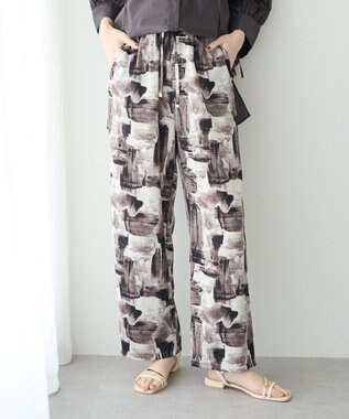 YECCA VECCA アブストラクト柄ワイドパンツ