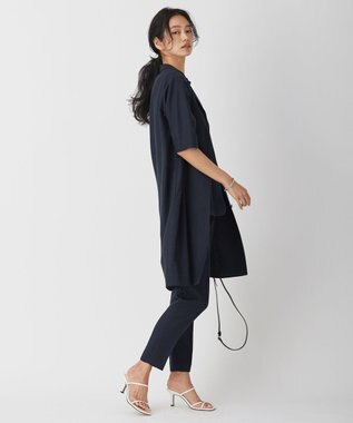 ICB 【洗える】 Unleash  半袖ロングジャケット ネイビー系