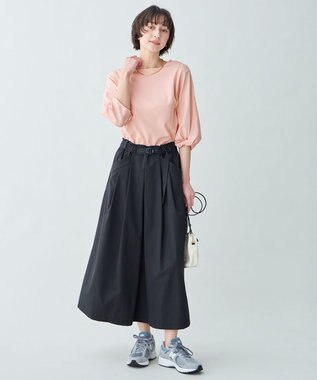 ANY L 【WEB限定】シルケットスムースツイストスリーブカットソー ピンク