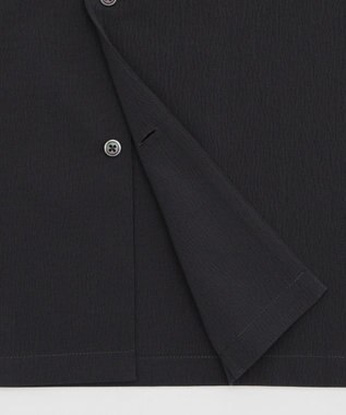 WEGO クレープオープンカラーシャツ（SS） ブラック中濃色