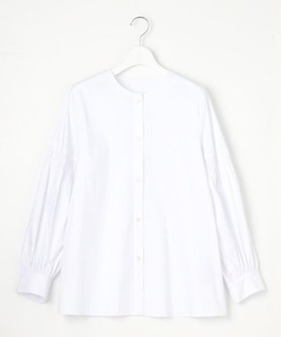 自由区 【洗える】シャーリング ブラウス オフホワイト