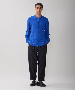 UNFILO MENS 【男女兼用】スタイリッシュ ニットシャツ オリエンタル ブルー