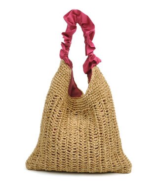 UNBILLION cachecache フリルワンハンドルペーパー手編みトート ピンク