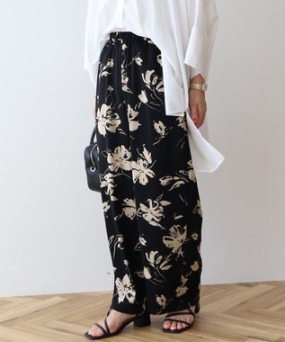 AMERICAN HOLIC アソートギャザー柄パンツ【WEB限定カラー・サイズ有り】 Flower Black
