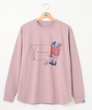 SHARE PARK LADIES 【LADIES】吸水速乾 フロントプリントTシャツ スモークピンク