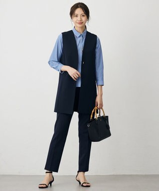 J.PRESS LADIES T/Rアルガンシルク ジレ ネイビー系