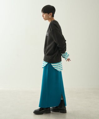 AMERICAN HOLIC ミラノリブニットタイトスカート Blue Green